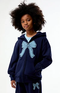 Pacsun Kids Bow Applique Full Zip Hoodie