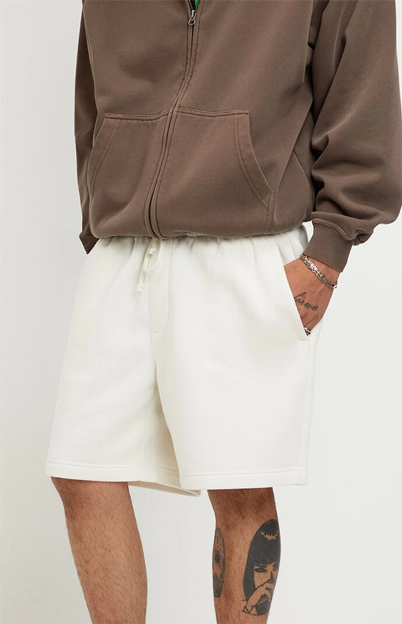 Pacsun Fleece Cream Sweat Shorts