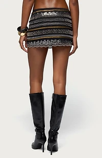 Edikted Neah Mixed Sequin Mini Skirt