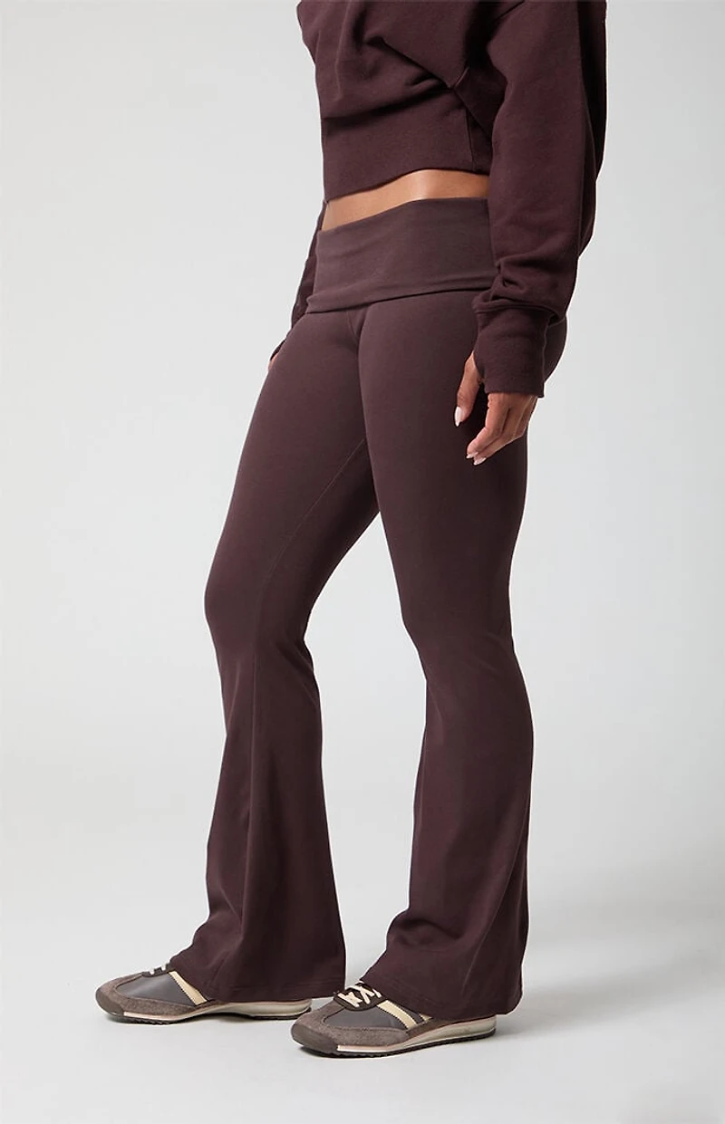 PAC 1980 DRIFT Active Fold-Over Waistband Flare Yoga Pants