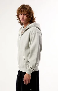 Pacsun Heather Grey Snow Wash Full Zip Hoodie