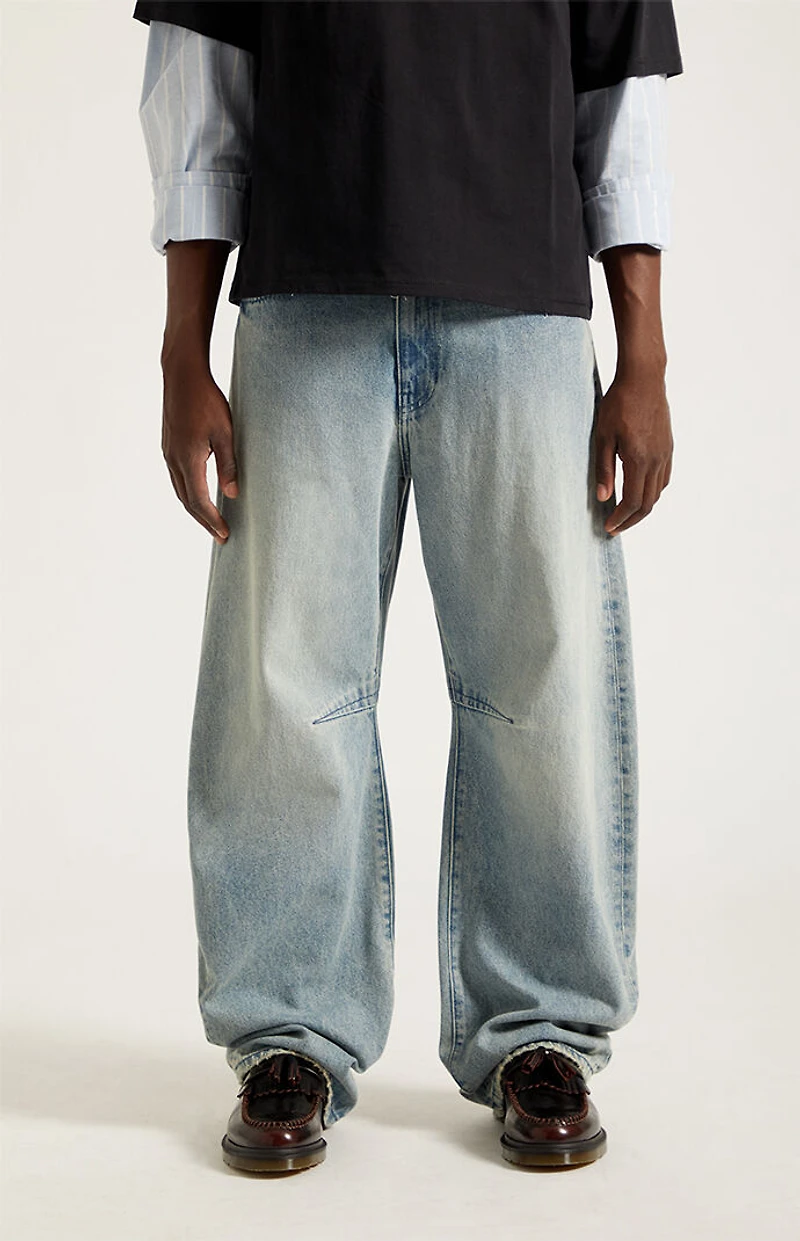 Pacsun Mason Baggy Barrel Jeans Light Blue