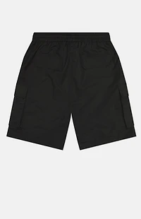 WeSC Black Nylon Wind Cargo Shorts