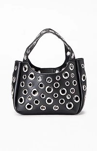 LA Hearts Mini Faux Leather Grommet Chain Bag