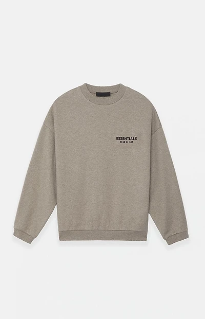 Fear of God ESSENTIALS Heather Grey Fleece Crew Neck Sweatshirt