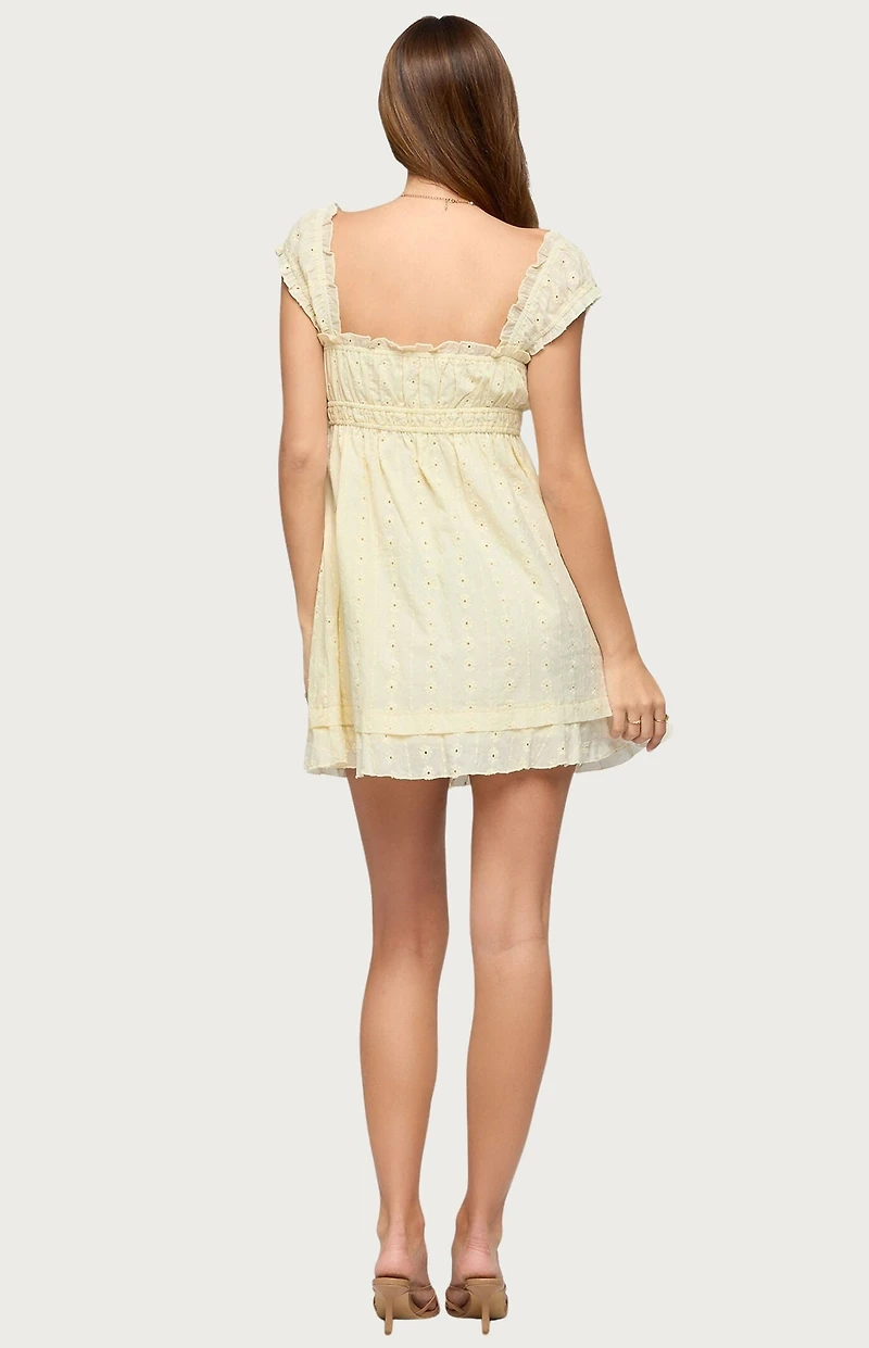 Edikted Eyelet Ruffle Babydoll Mini Dress