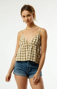 Your Favorite Plaid Babydoll Tank Top