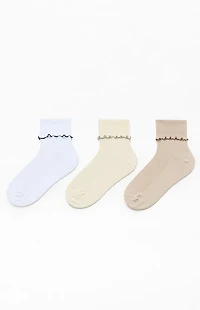 adidas 3-Pack Originals Natural Cuffed Ruffle Socks