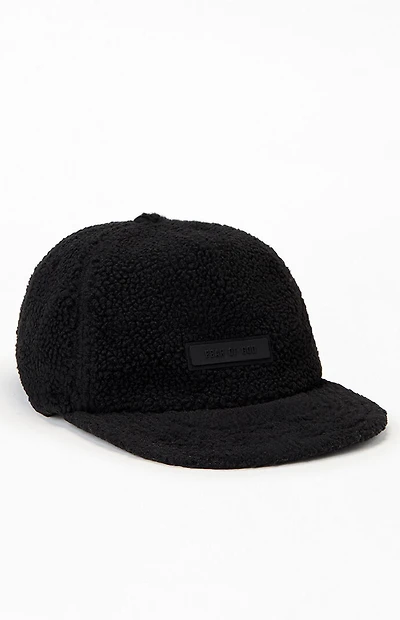 Fear of God ESSENTIALS Jet Black Sherpa Fleece Baseball Hat