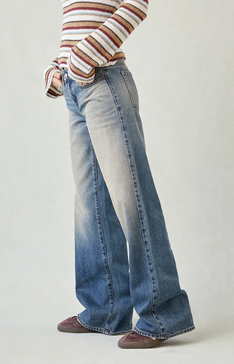 Pacsun Casey Low Rise Baggy Jeans Dark Blue Tinted