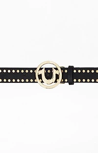 True Religion Studded Horseshoe Logo Belt