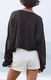 John Galt Brown Cameron Cropped Sweater