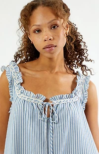 Your Favorite Striped Tie Front Mini Dress