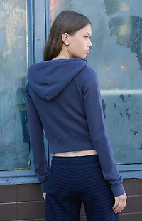 John Galt Blue Crystal Zip Up Hoodie