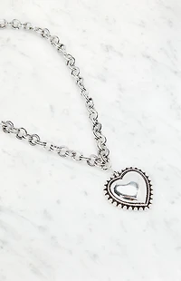 LA Hearts Chunky Heart Pendant Necklace