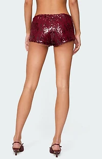 Edikted Clove Low Rise Sequin Micro Shorts