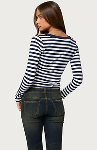 Edikted Solly Striped Long Sleeve T-Shirt