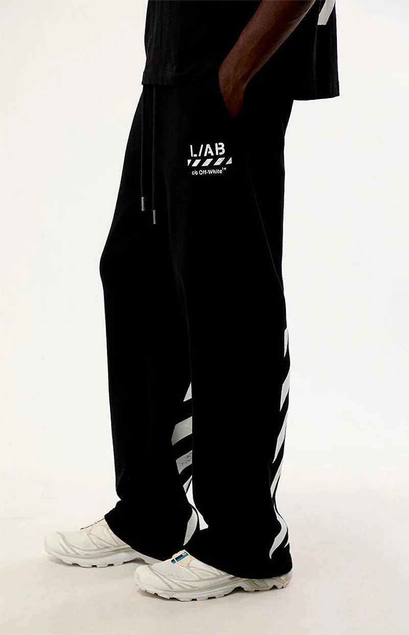 L/AB c/o Off-White Diagonal Open Hem Relaxed Sweatpants