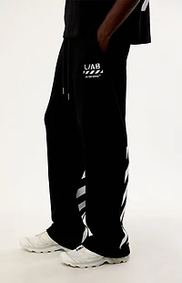 L/AB c/o Off-White Diagonal Open Hem Relaxed Sweatpants