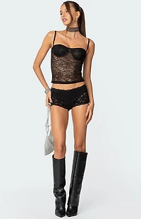 Edikted Krissy Sheer Lace Cupped Corset