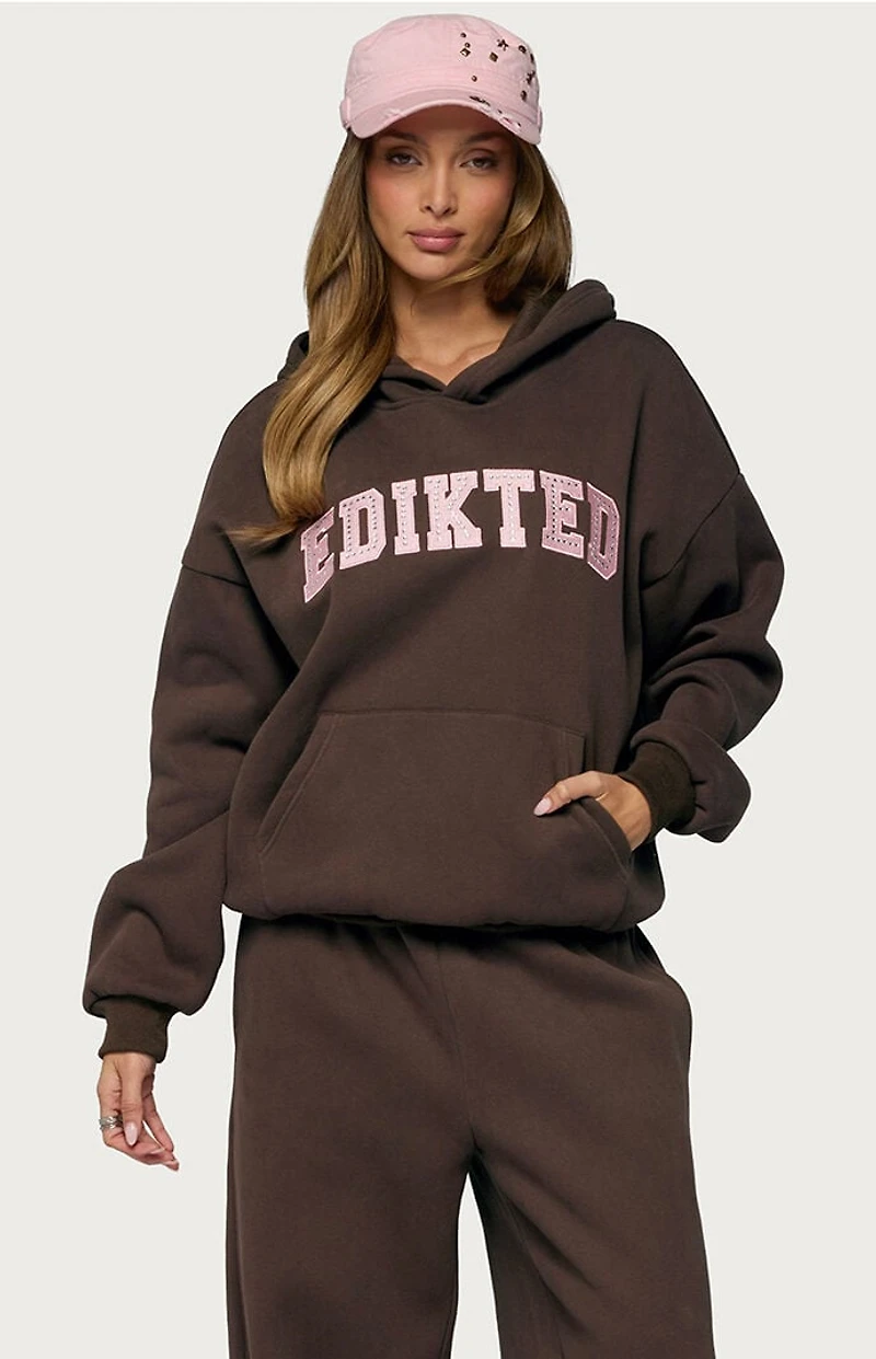 Edikted Glow Rhinestone Hoodie