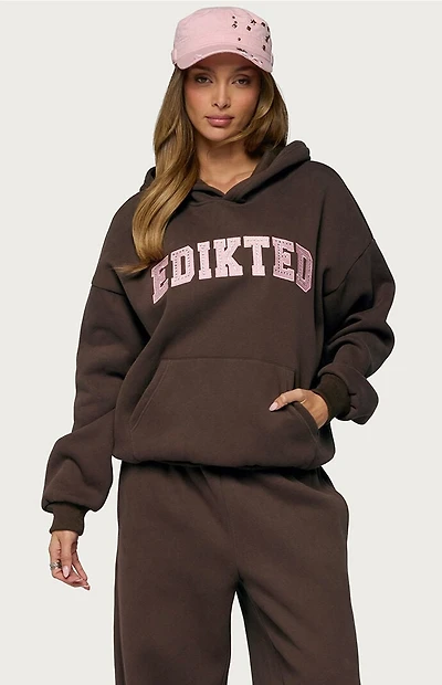Edikted Glow Rhinestone Hoodie