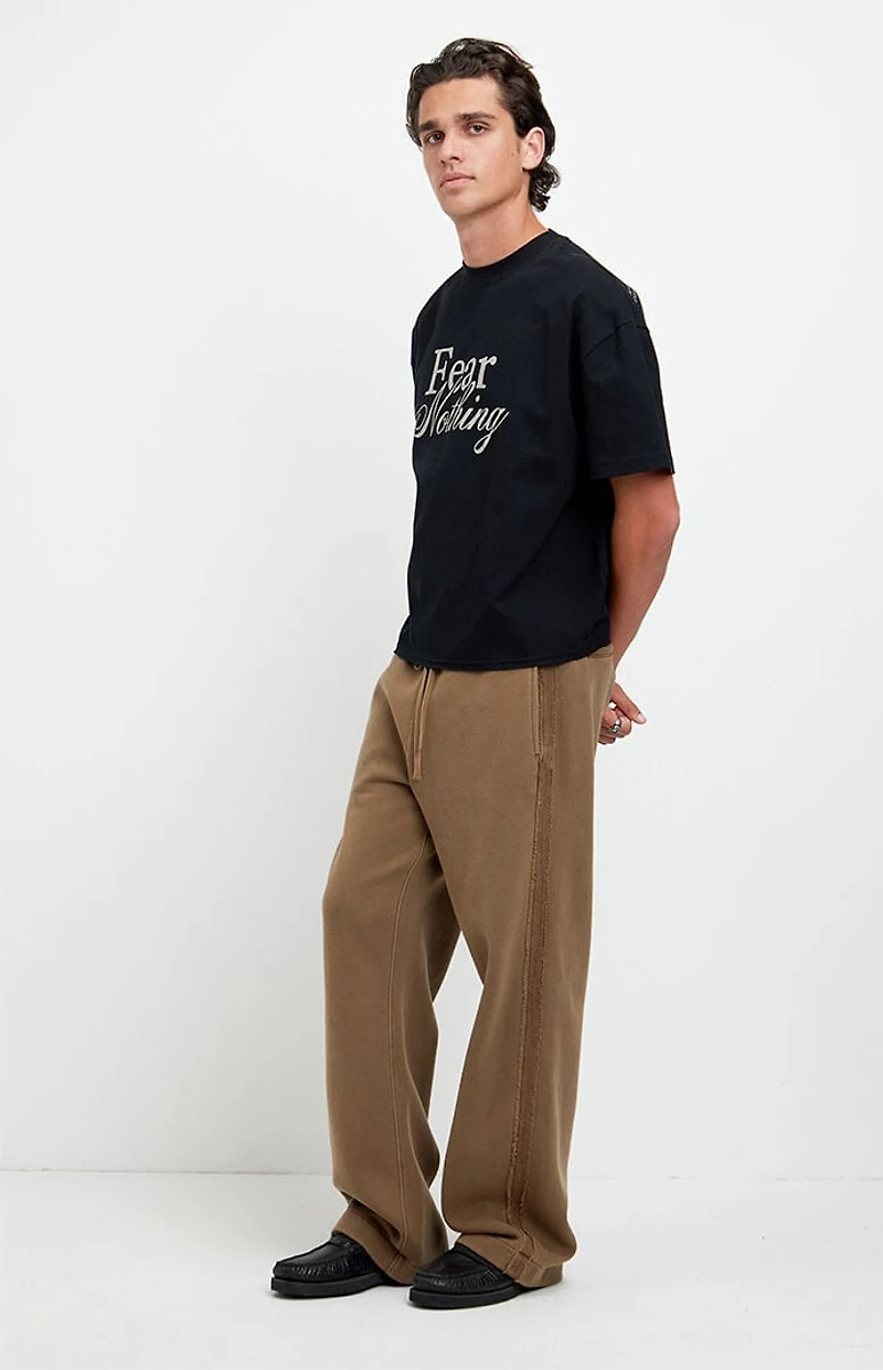 Pacsun Brown Elmer Stripe Fleece Extreme Baggy Sweatpants