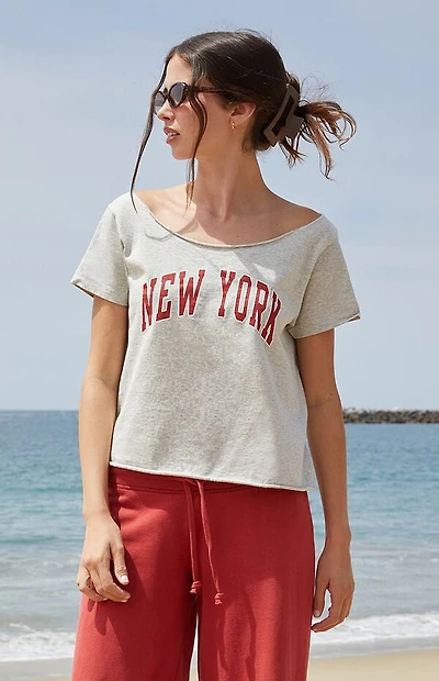 John Galt Light Gray New York Robyn Off-The-Shoulder Top