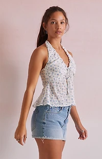 Beverly and Beck Olivia Floral Halter Top