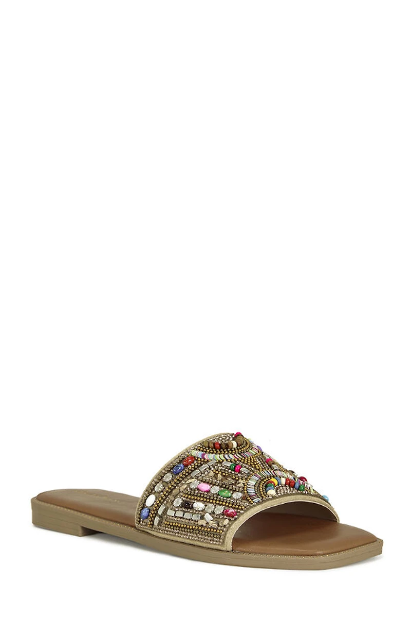AZALEA WANG Women's Tan Essere Flat Sandals