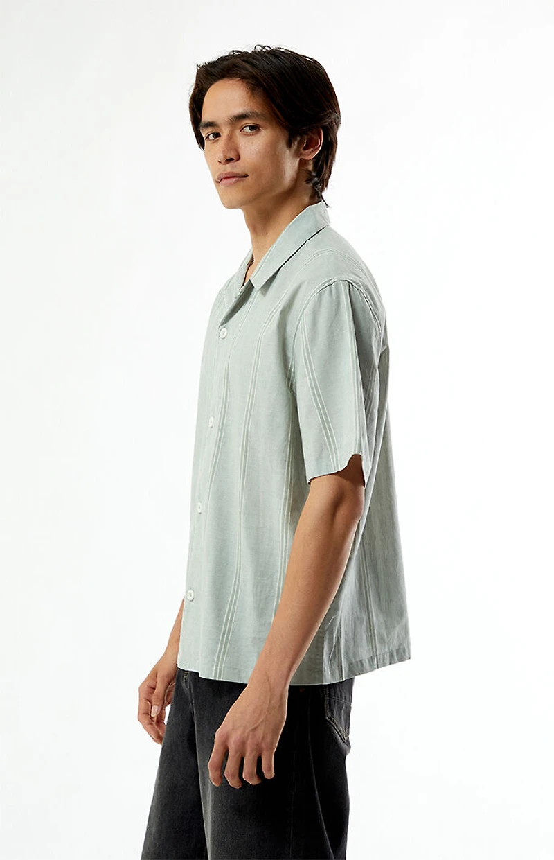 Pacsun Sage Striped Oversized Camp Shirt