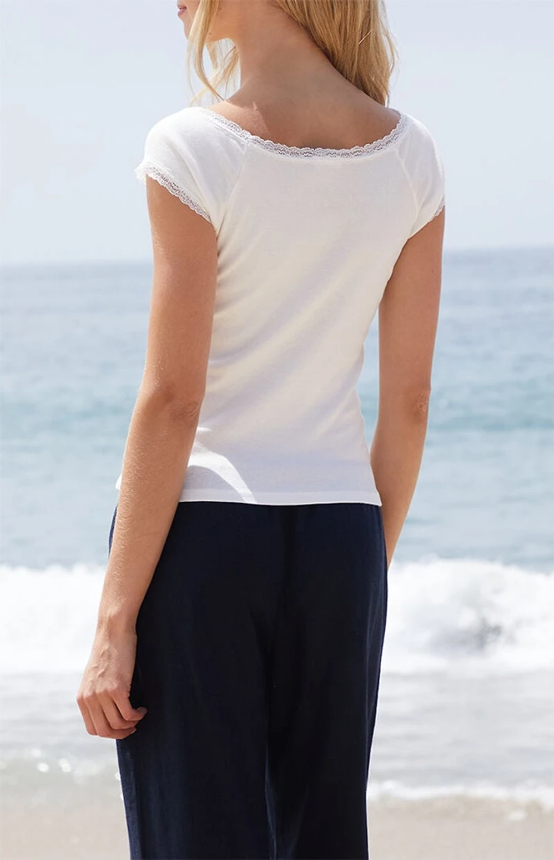 John Galt White Larissa Lace Top