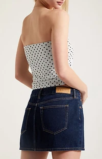 Pacsun Bella Dark Blue Mid Rise Denim Mini Skirt