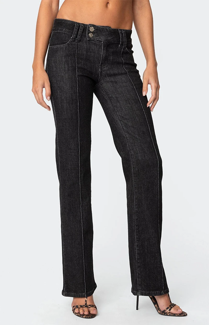 Edikted Avril Bootcut Low Rise Jeans
