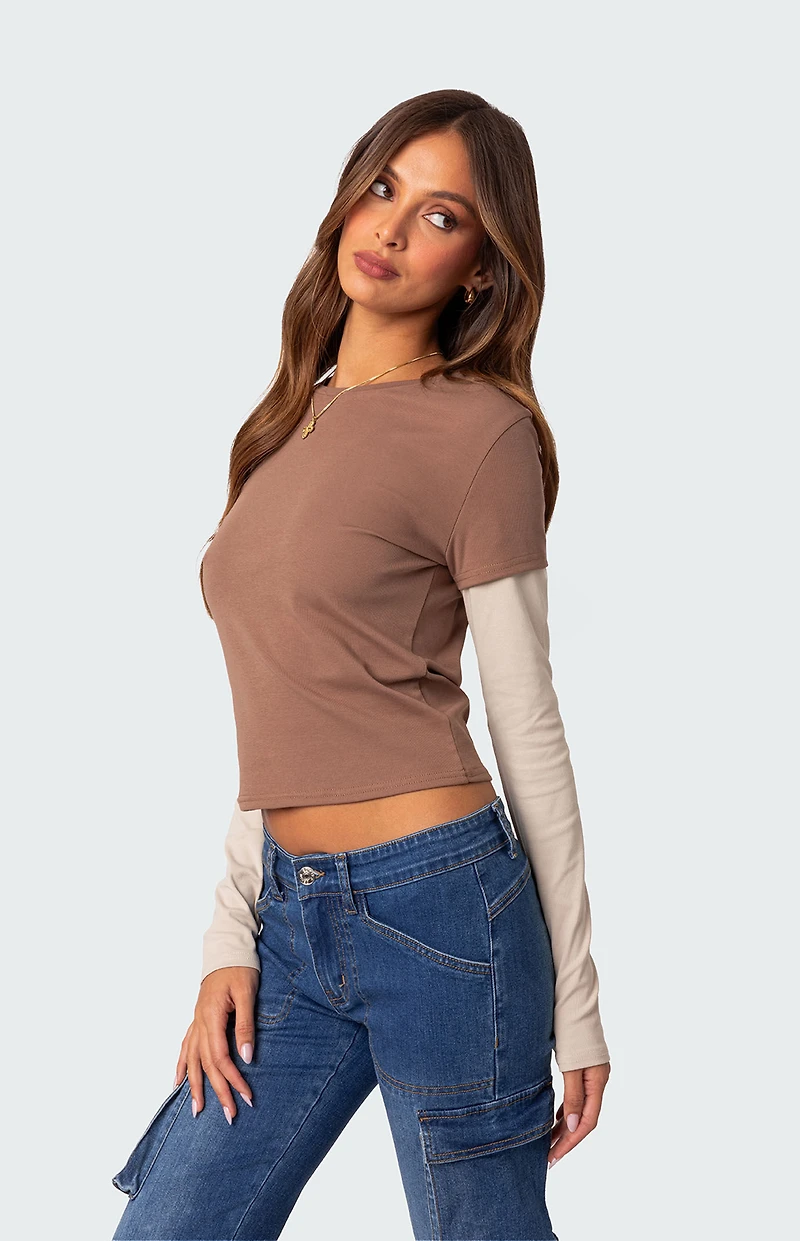 Edikted Mood Layered Long Sleeve T-Shirt