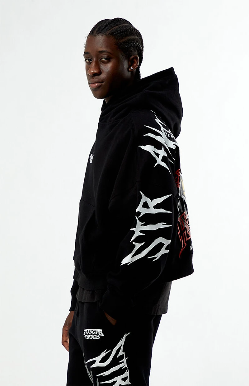 Netflix x Stranger Things Black Hellfire Club Cropped Hoodie