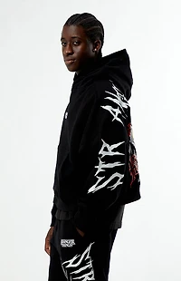 Netflix x Stranger Things Black Hellfire Club Cropped Hoodie