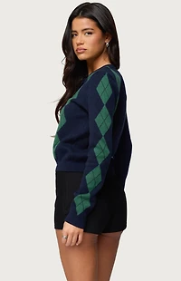 Edikted Farren Argyle Cardigan