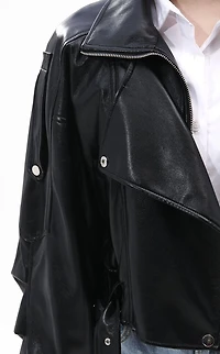 AZALEA WANG Papoose Butter Faux Leather Jacket