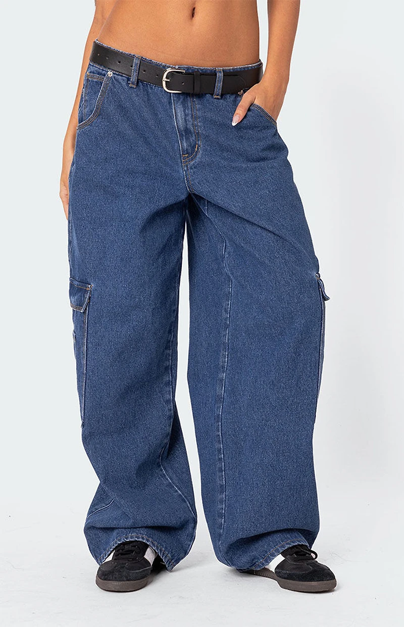 Edikted Super Oversized Belted Boyfriend Jeans