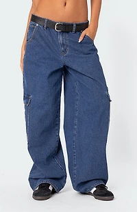 Edikted Super Oversized Belted Boyfriend Jeans