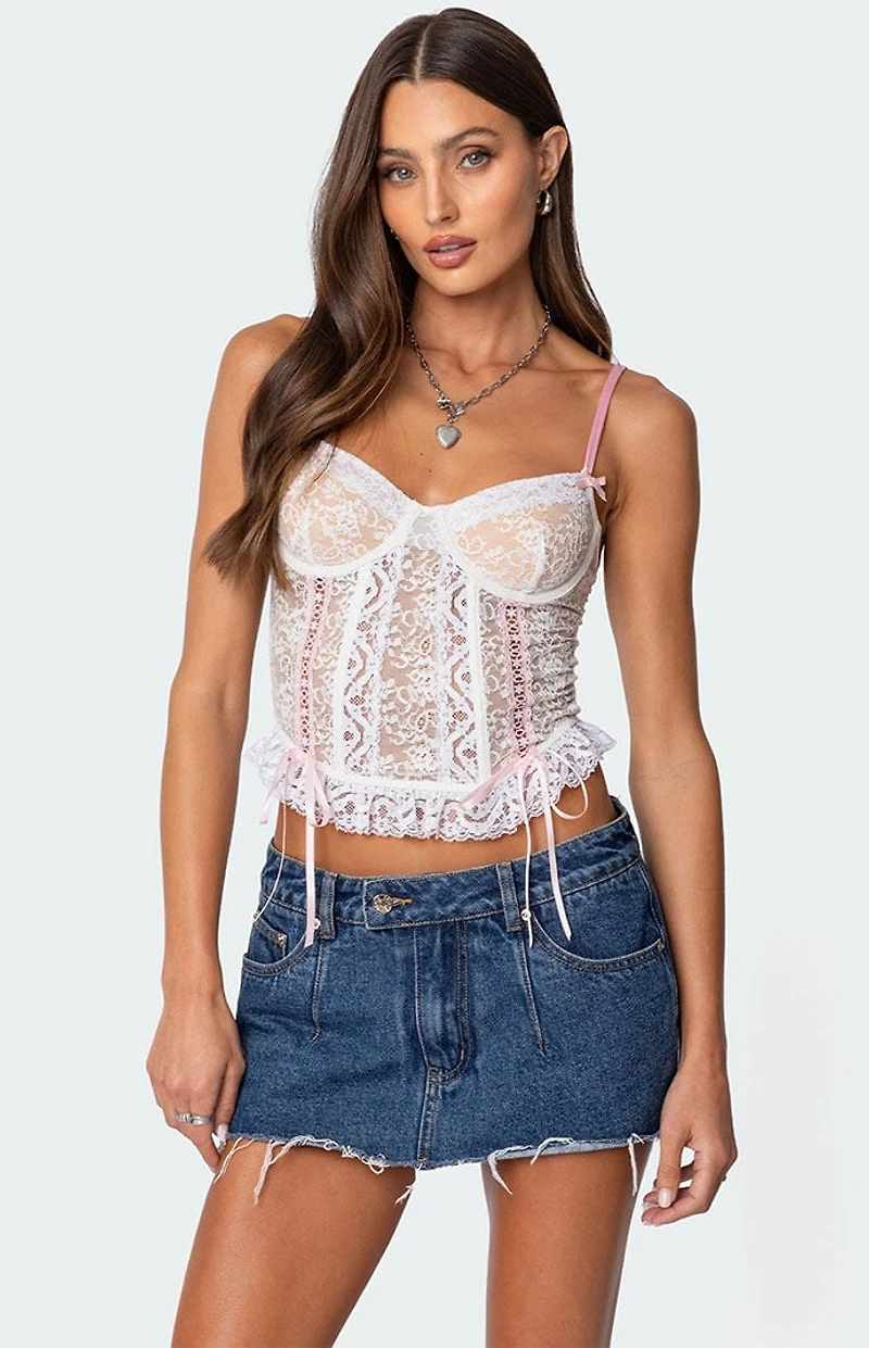 Edikted Nicolette Sheer Lace Corset