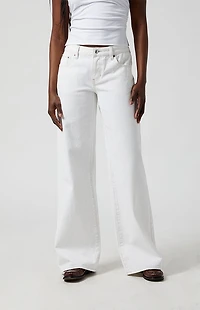 Pacsun Casey Low Rise Baggy Jeans Leopard LA & Heart Patch