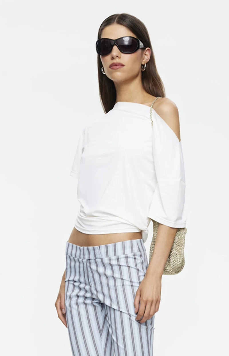LIONESS Wildlands Chocolate One Shoulder Top