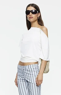 LIONESS Wildlands Chocolate One Shoulder Top