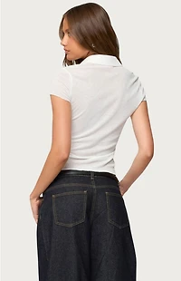 Edikted Geena Semi Sheer Button Up Shirt