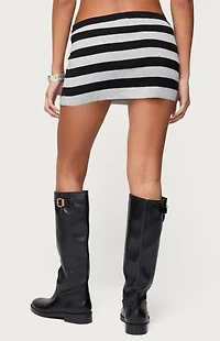 Edikted Kezia Striped Knit Mini Skort