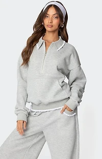 Edikted Ashtin Ruffle Trim Sweatshirt