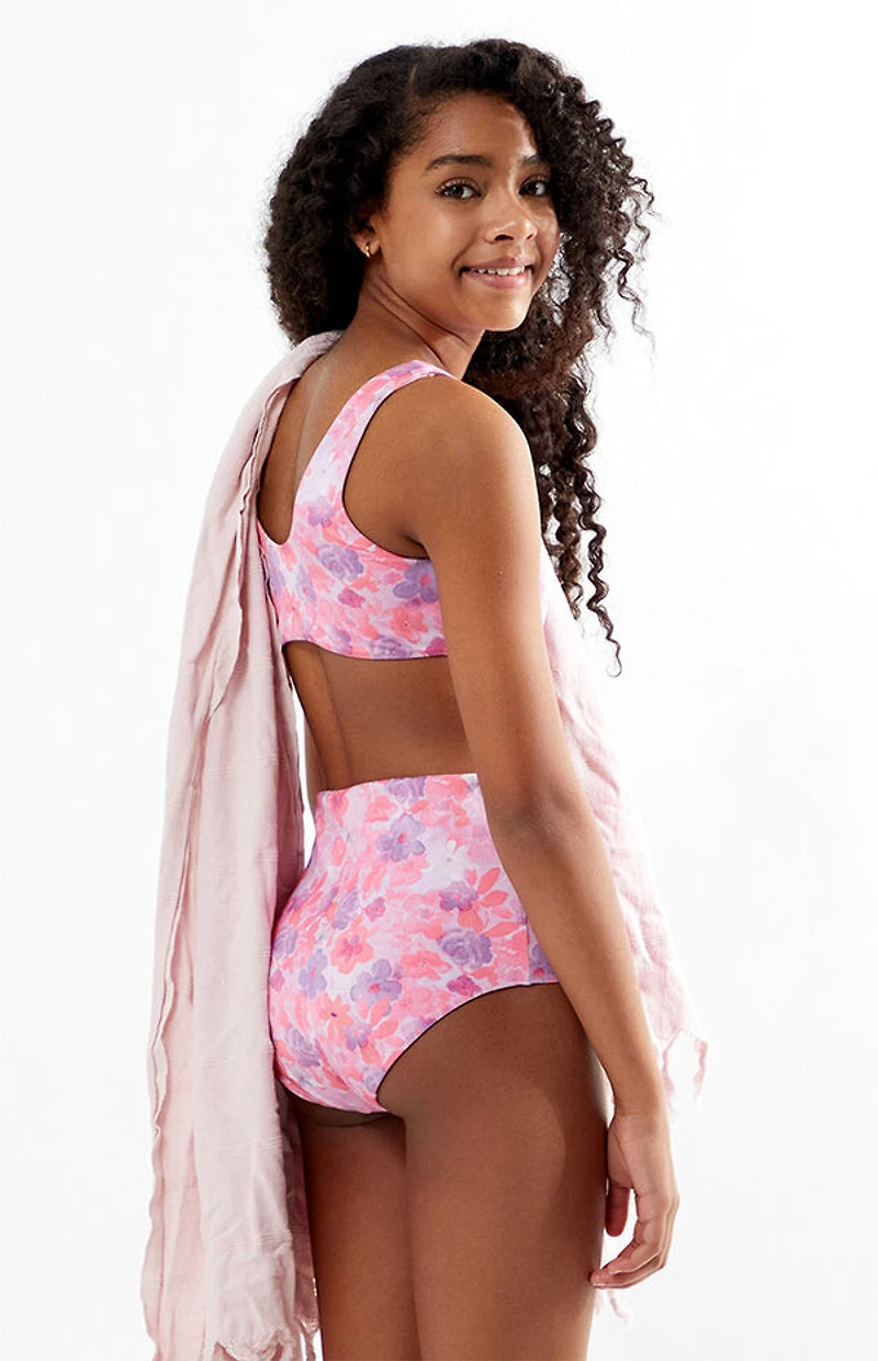 Pacsun Kids Floral Tank & High Waisted Bikini Set