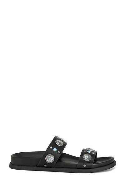 AZALEA WANG Women's Storge Black Flat Sandals